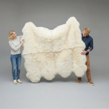 Load image into Gallery viewer, Natural White Premium Sheepskin Rug &amp; Throw, XXLarge, approx. 6'x8'