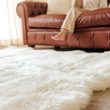Load image into Gallery viewer, Natural White Premium Sheepskin Rug &amp; Throw, XXLarge, approx. 6'x8'
