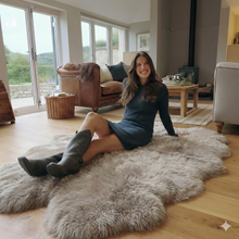 Load image into Gallery viewer, Natural Quad Premium New Zealand Sheepskin Rug &amp; Throw, W4' x L6' | Mushroom