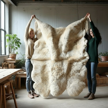 Load image into Gallery viewer, Natural White Premium Sexto Sheepskin, 6' x 6' , X-Large