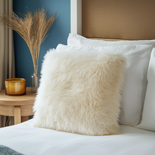 Load image into Gallery viewer, Natural Sheepskin Pillow Cover 20"x20"| Natural White