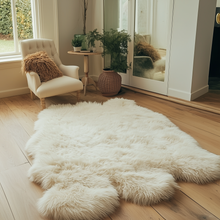 Load image into Gallery viewer, Natural White Premium Sexto Sheepskin, 6' x 6' , X-Large