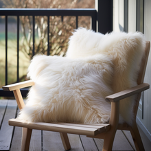 Load image into Gallery viewer, Natural Sheepskin Pillow Cover 20"x20"| Natural White